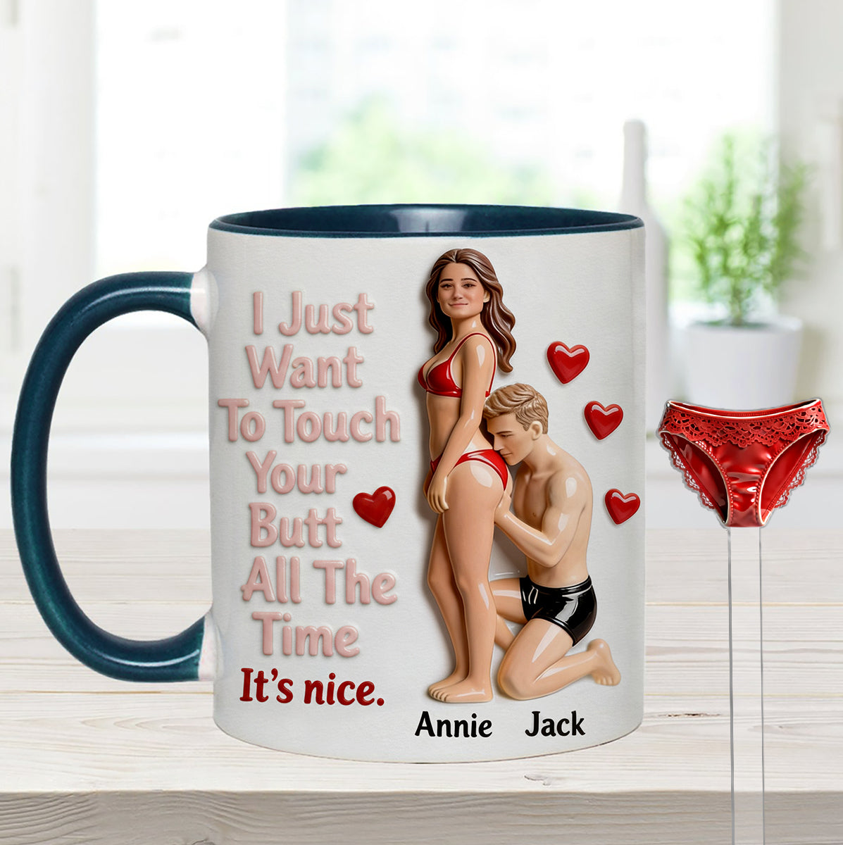 Mug personnalisé à partir de n'importe quelle photo - Coffret « Couple épicé » avec agitateurs en acrylique