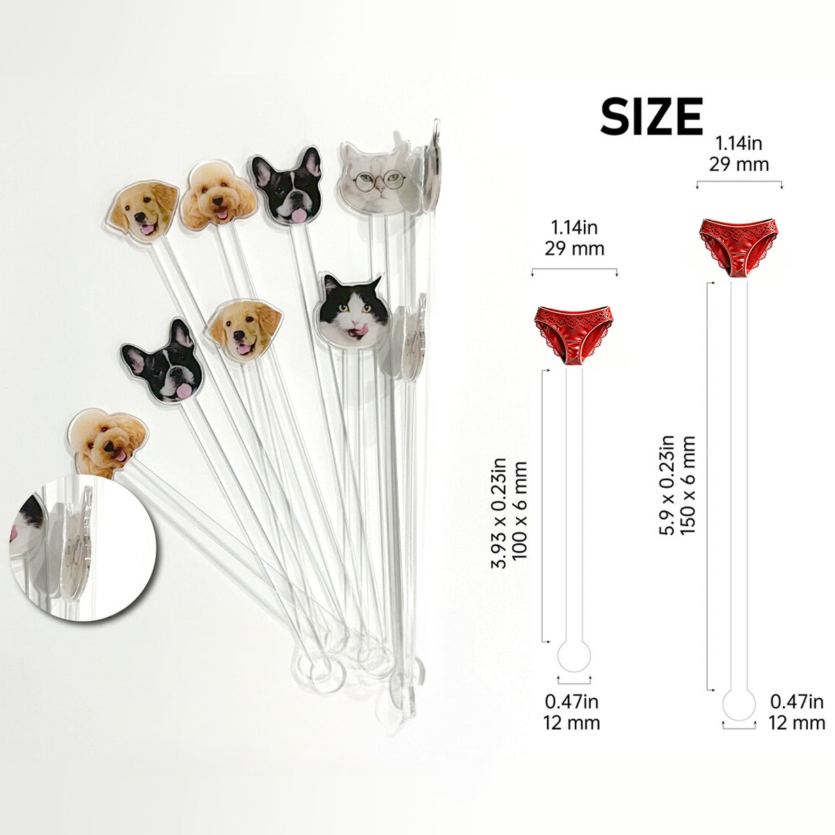 Mug personnalisé à partir de n'importe quelle photo - Coffret « Couple épicé » avec agitateurs en acrylique