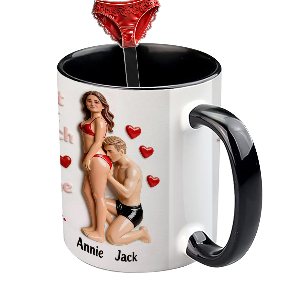Mug personnalisé à partir de n'importe quelle photo - Coffret « Couple épicé » avec agitateurs en acrylique