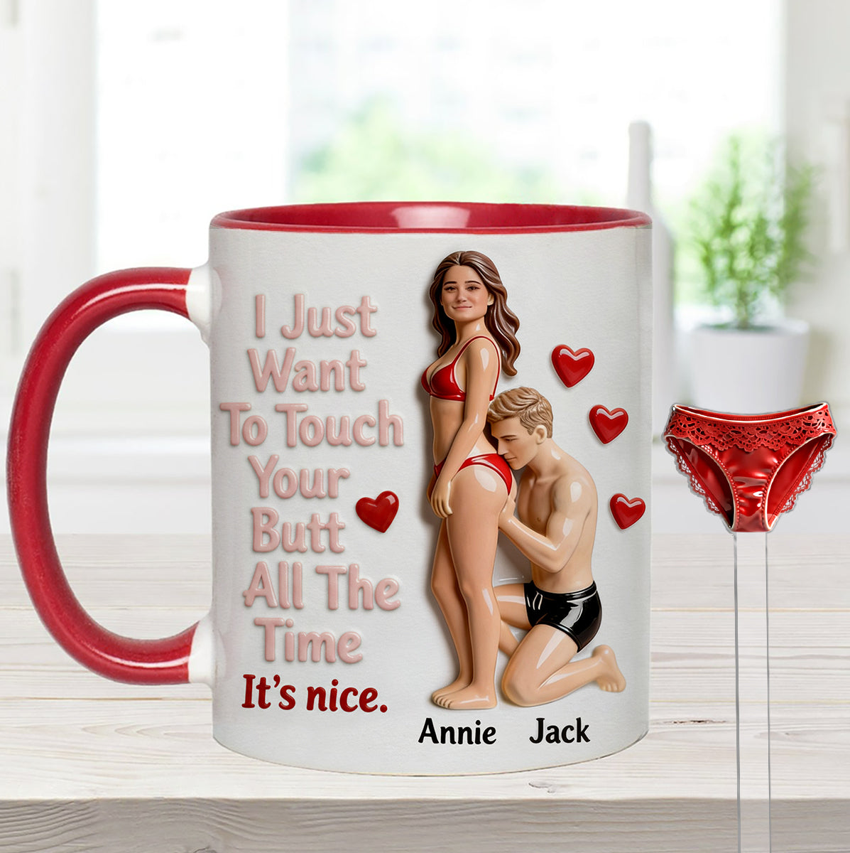 Mug personnalisé à partir de n'importe quelle photo - Coffret « Couple épicé » avec agitateurs en acrylique