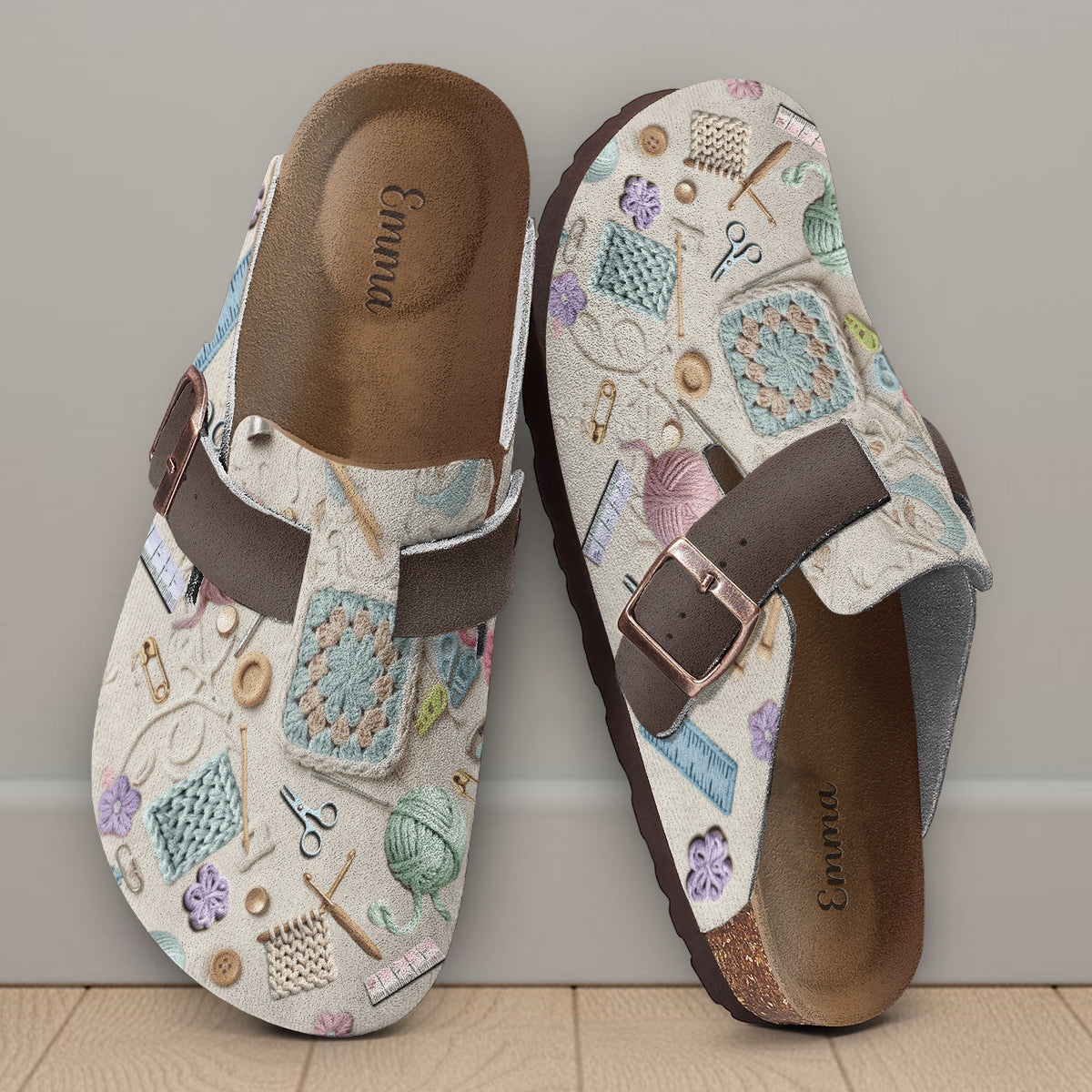 Le crochet me rend heureuse - Sabots personnalisés au crochet avec soutien de la voûte plantaire