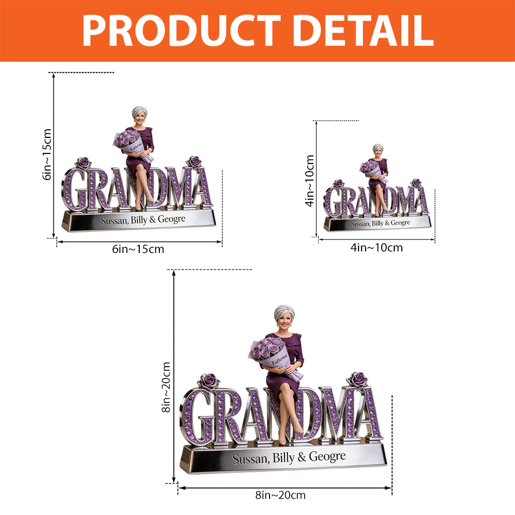 Custom Any Photo Gift For Mom/Grandma - Personalized Mother Custom Shaped Acrylic Plaque
