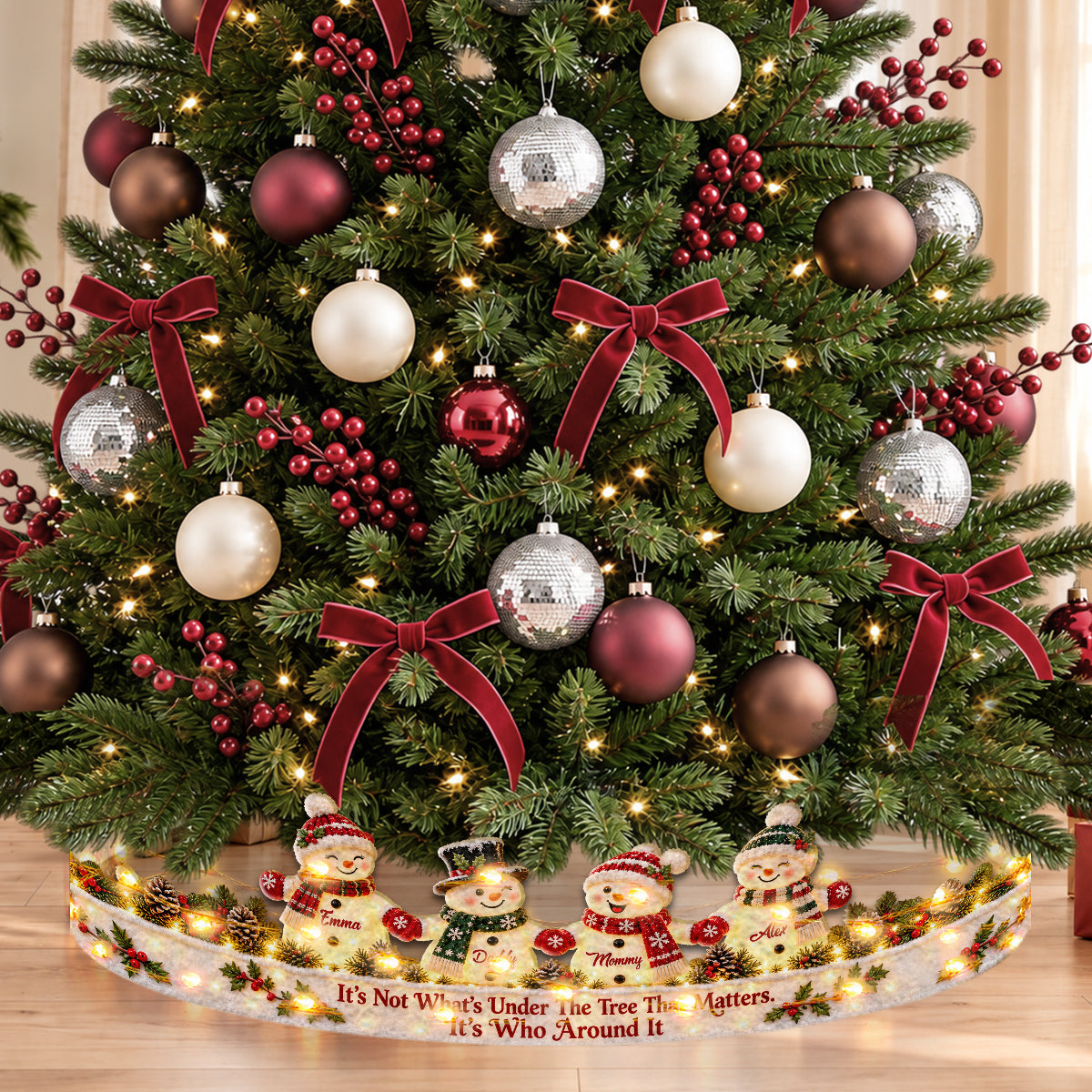 Around Christmas Tree - Personalized Family LED Light Tree Collar