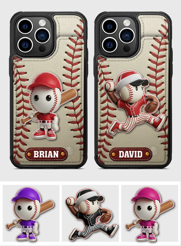 Love Baseball - Personalized Baseball Fully Printed Wallet Phone Case