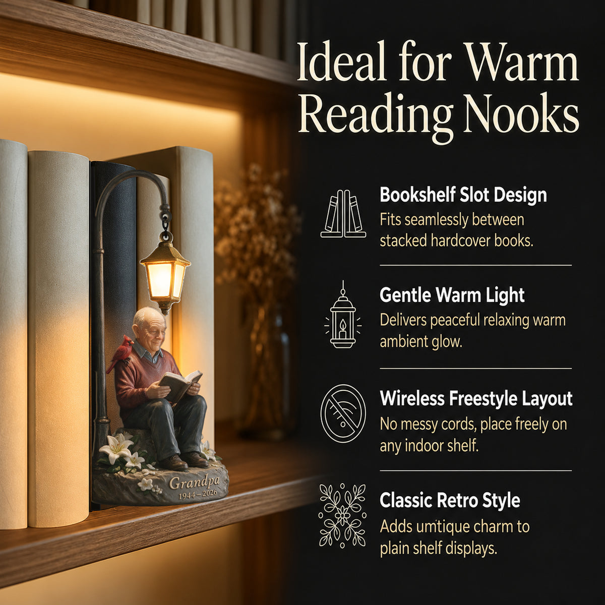 I'm Always With You - Personalized Memorial Bookshelf Lamp