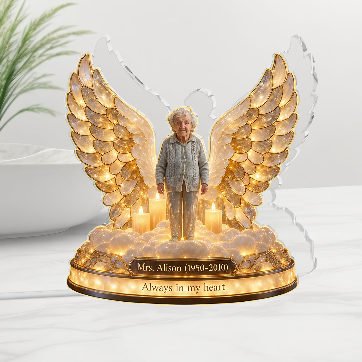 Personalisierte Gedenkgeschenk, Ein schönes Andenken zur Ehrung eines geliebten Menschen - Personalisierte Gedenk-Acryl-LED-Nachtlicht