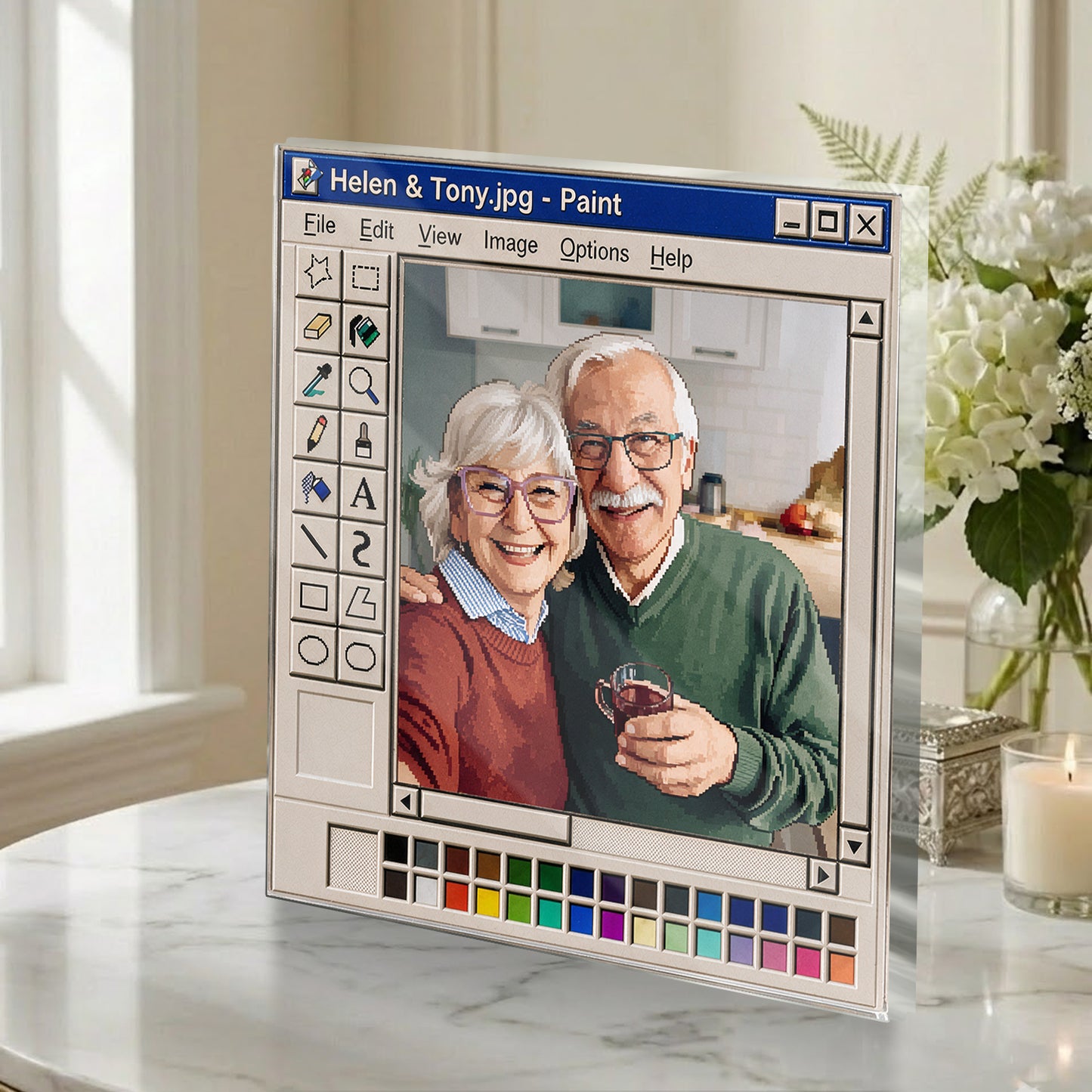 Paint Couple Retro - Personalized Couple 2-Side Printed Acrylic Plaque