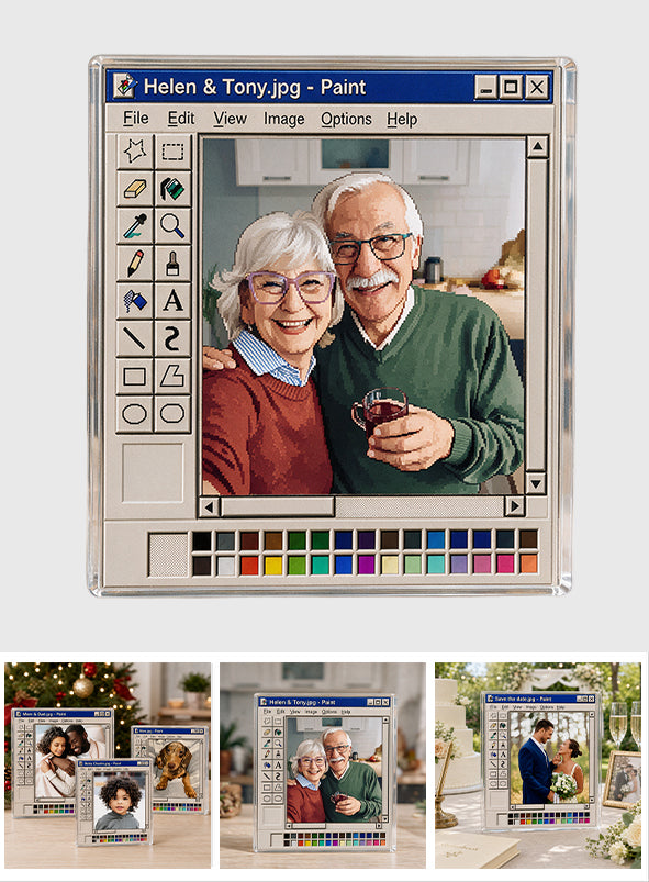 Paint Couple Retro - Personalized Couple 2-Side Printed Acrylic Plaque