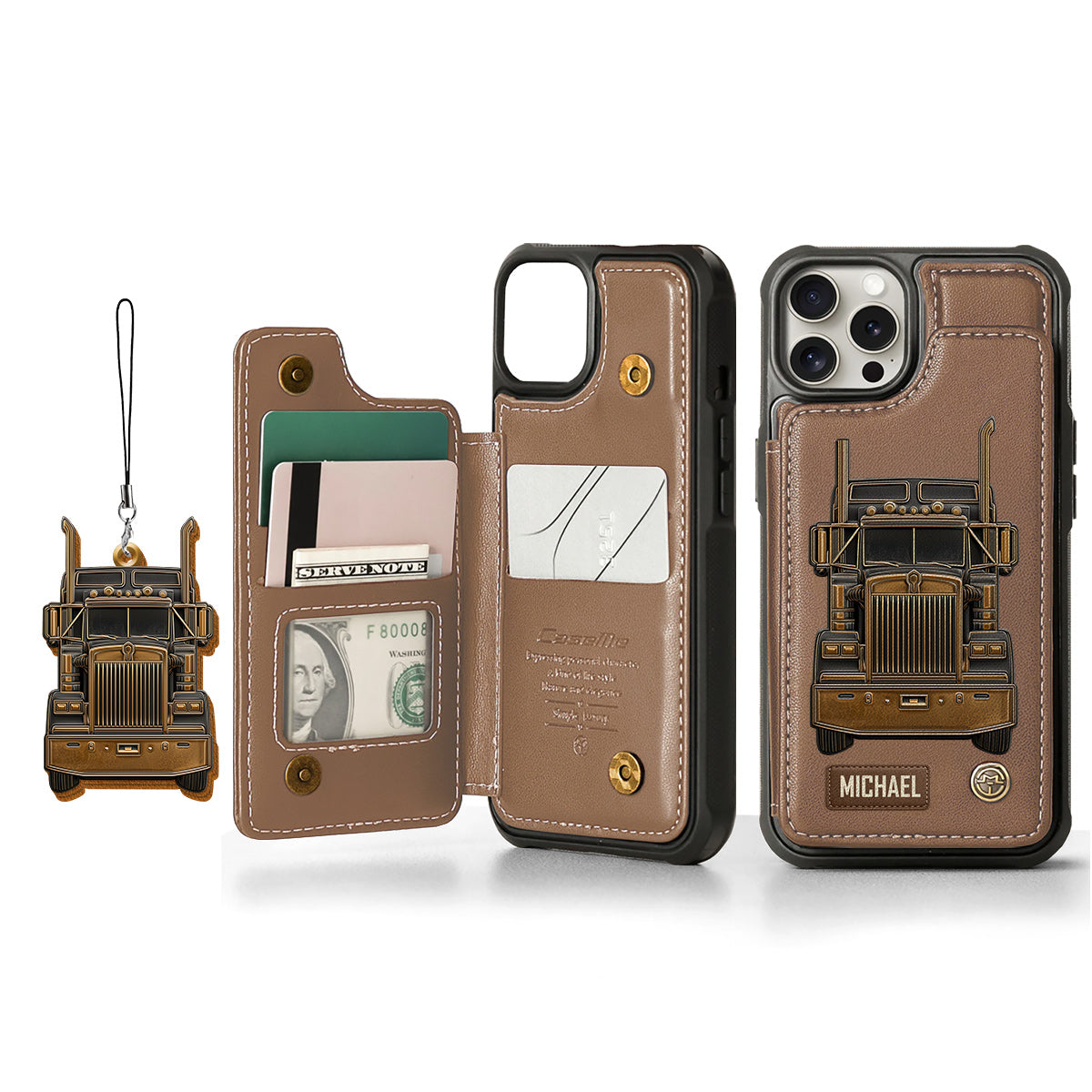 Truck Driver - Personalized Trucker Wallet Phone Case