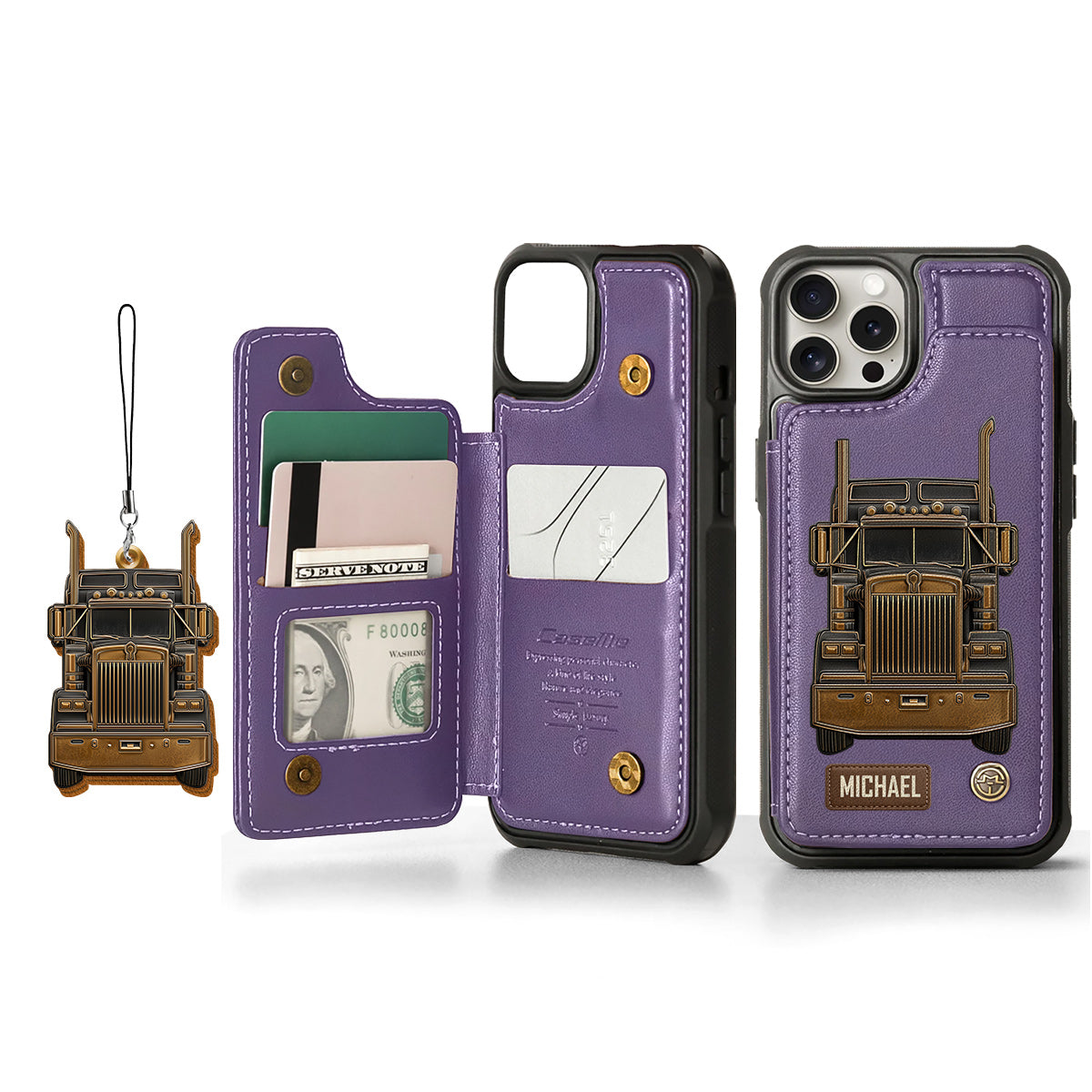 Truck Driver - Personalized Trucker Wallet Phone Case