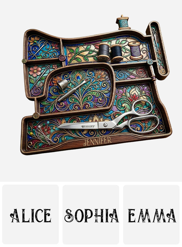 Sewing Tools Organizing Tray - Personalized Sewing Wooden Tray