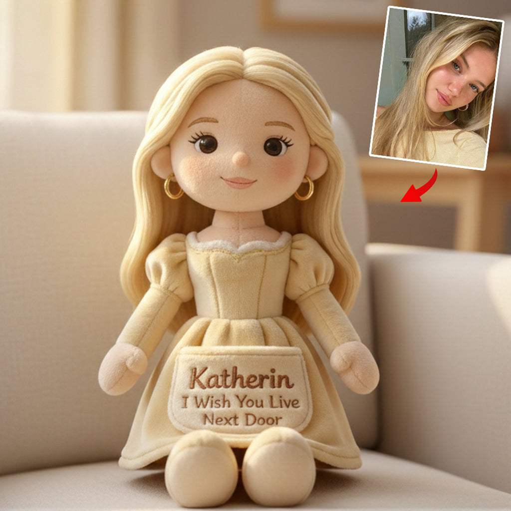 Ich wünschte, du würdest nebenan wohnen – personalisiertes Kissen in Form eines besten Freundes aus Kunstfell