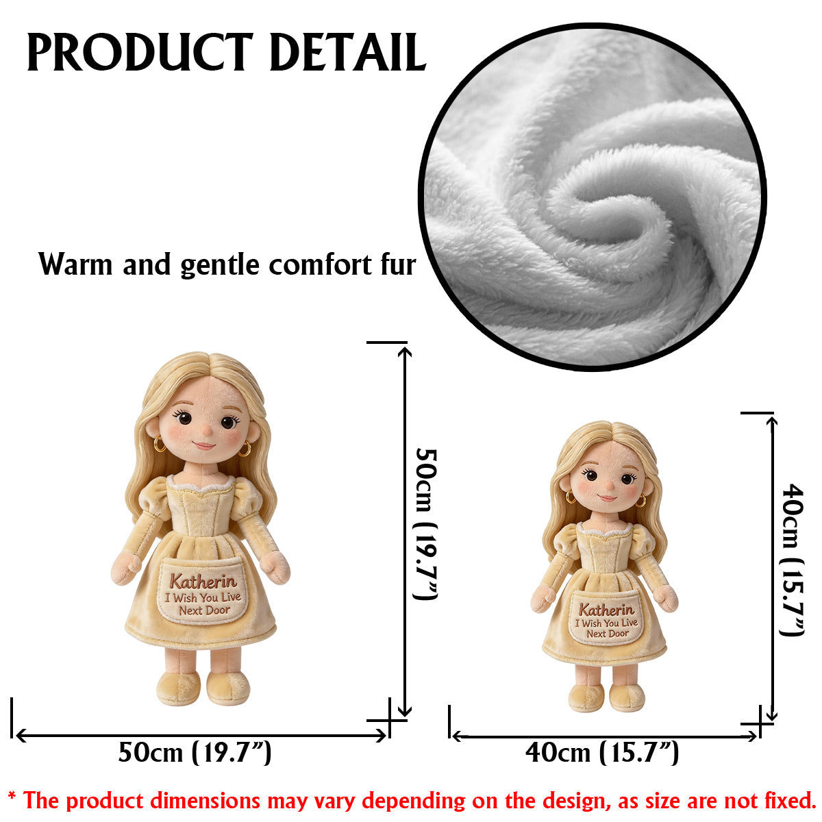 Ich wünschte, du würdest nebenan wohnen – personalisiertes Kissen in Form eines besten Freundes aus Kunstfell