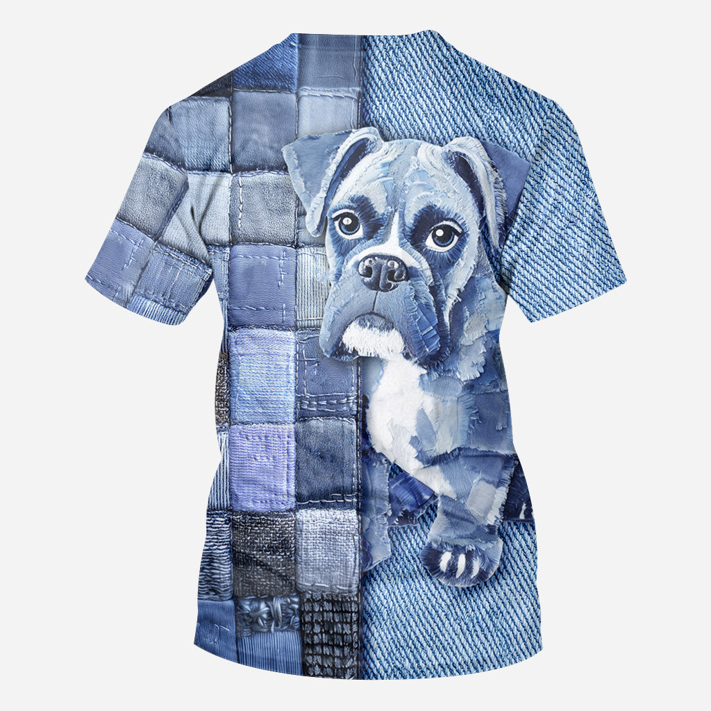 T-shirt personnalisé « Love Boxer » avec motif chien.