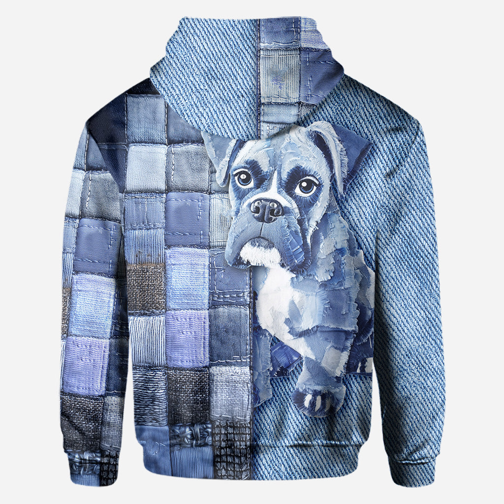 T-shirt personnalisé « Love Boxer » avec motif chien.