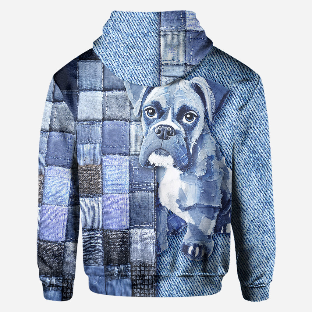 T-shirt personnalisé « Love Boxer » avec motif chien.