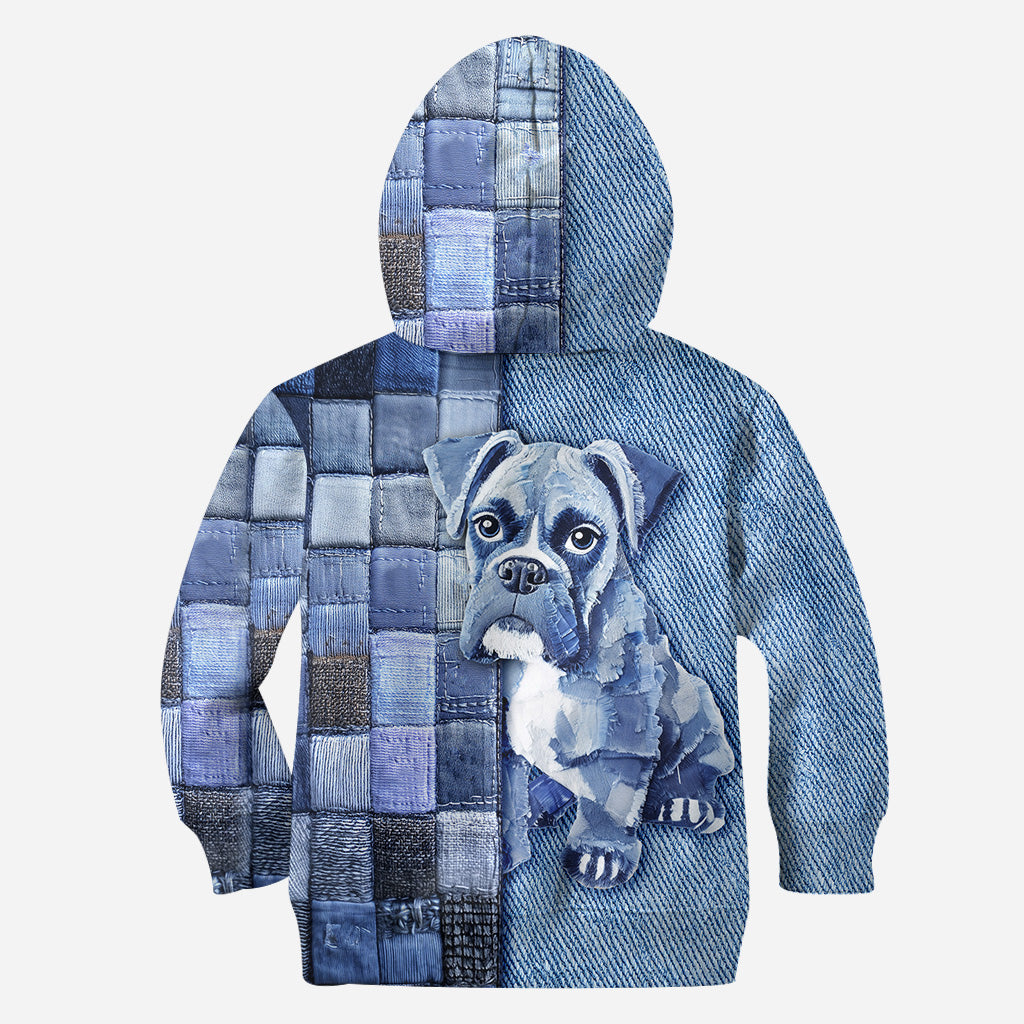 T-shirt personnalisé « Love Boxer » avec motif chien.