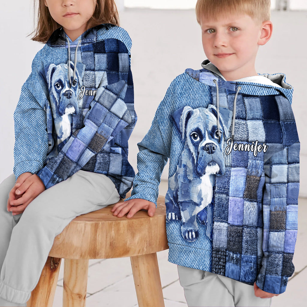 T-shirt personnalisé « Love Boxer » avec motif chien.