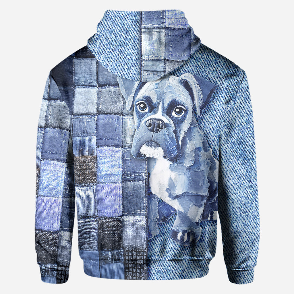 T-shirt personnalisé « Love Boxer » avec motif chien.