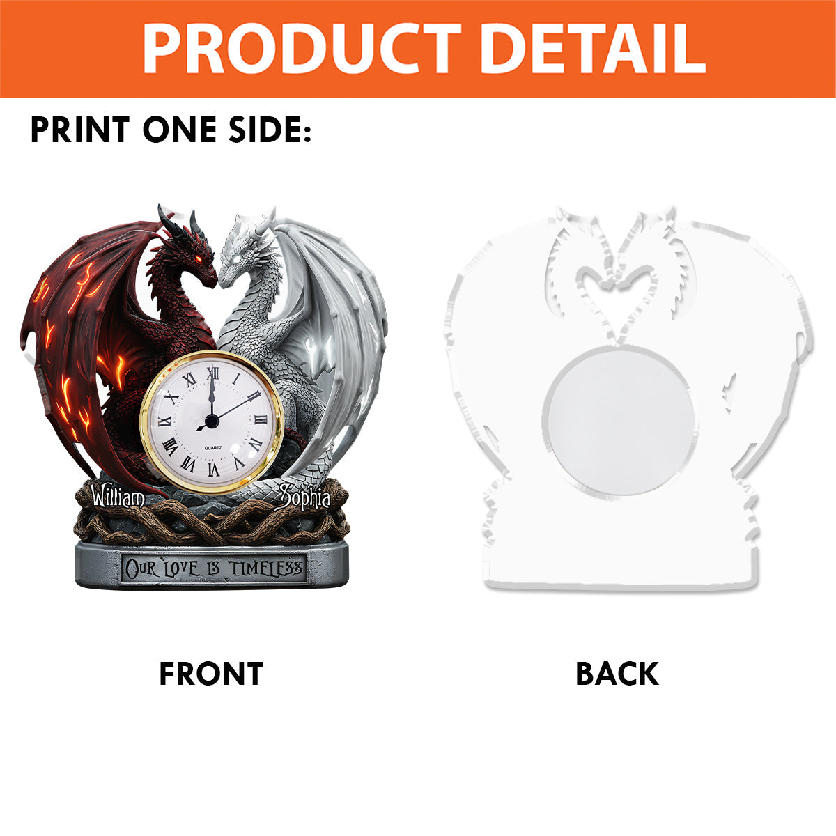 Our Love Is Timeless - Personalized Couple Acrylic Clock Plaque