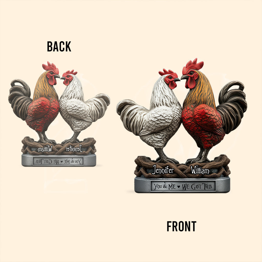 You & Me - Personalized Chicken Custom Shaped Acrylic Plaque
