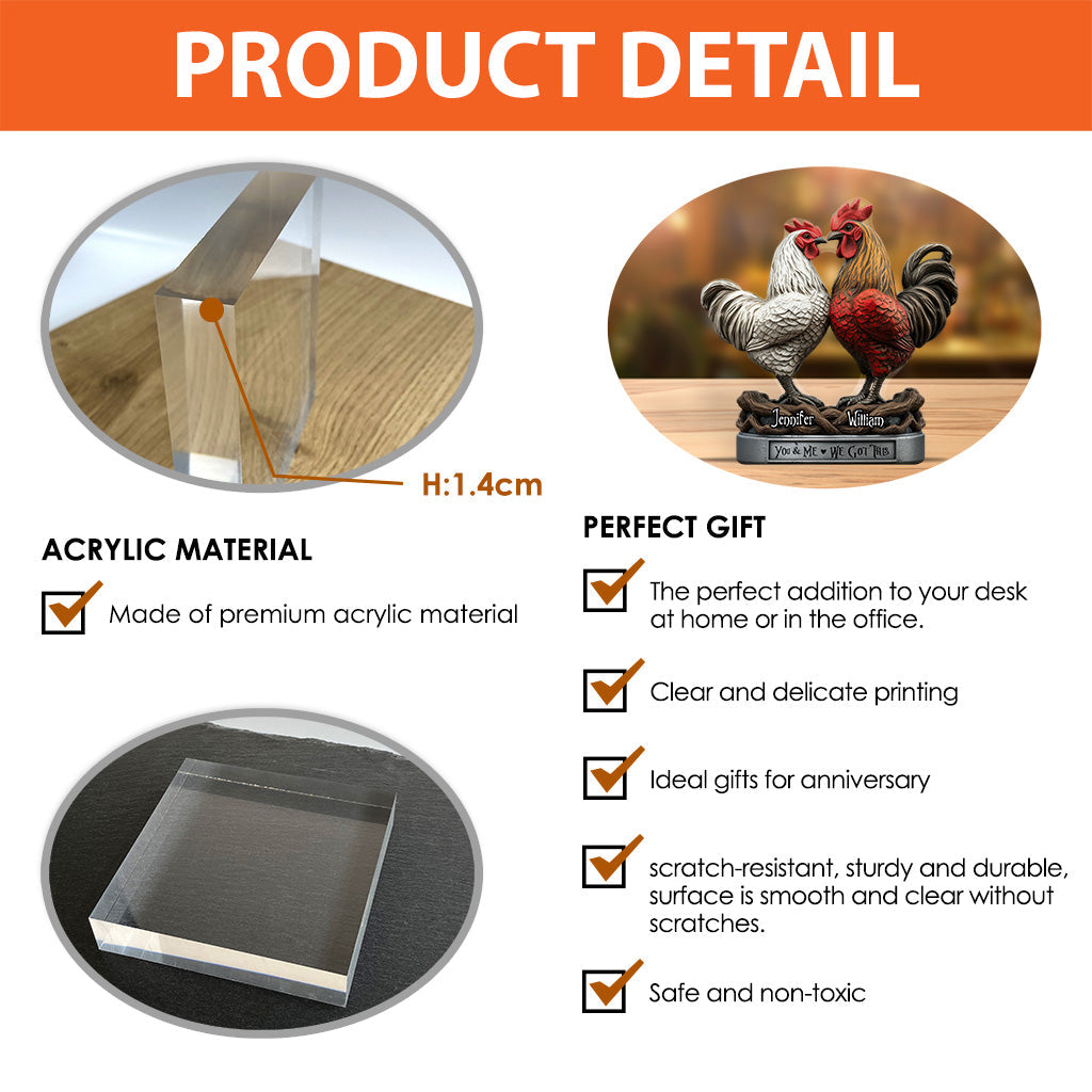 You & Me - Personalized Chicken Custom Shaped Acrylic Plaque