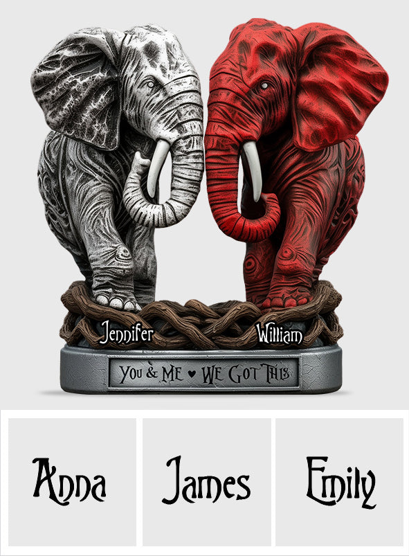 You & Me - Personalized Elephant Custom Shaped Acrylic Plaque