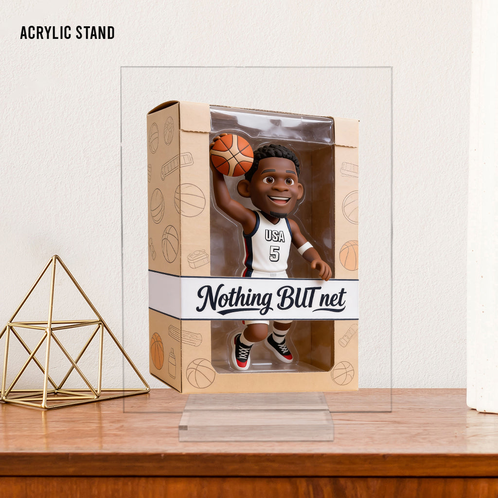 Liebe zum Basketball – Personalisierte Acrylplakette in Basketballform