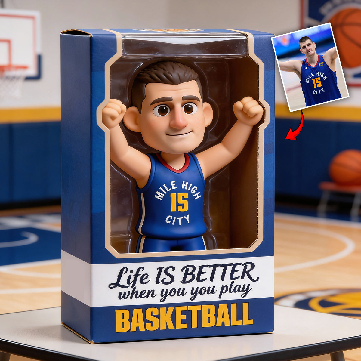 Liebe zum Basketball – Personalisierte Acrylplakette in Basketballform