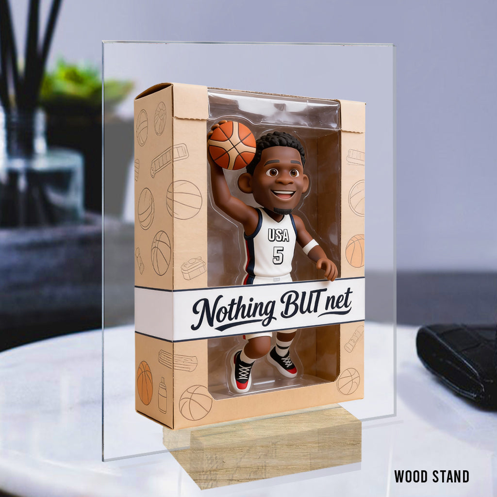 Liebe zum Basketball – Personalisierte Acrylplakette in Basketballform