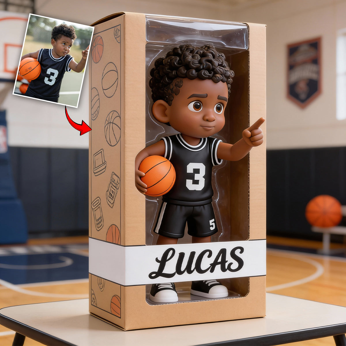 Liebe zum Basketball – Personalisierte Acrylplakette in Basketballform