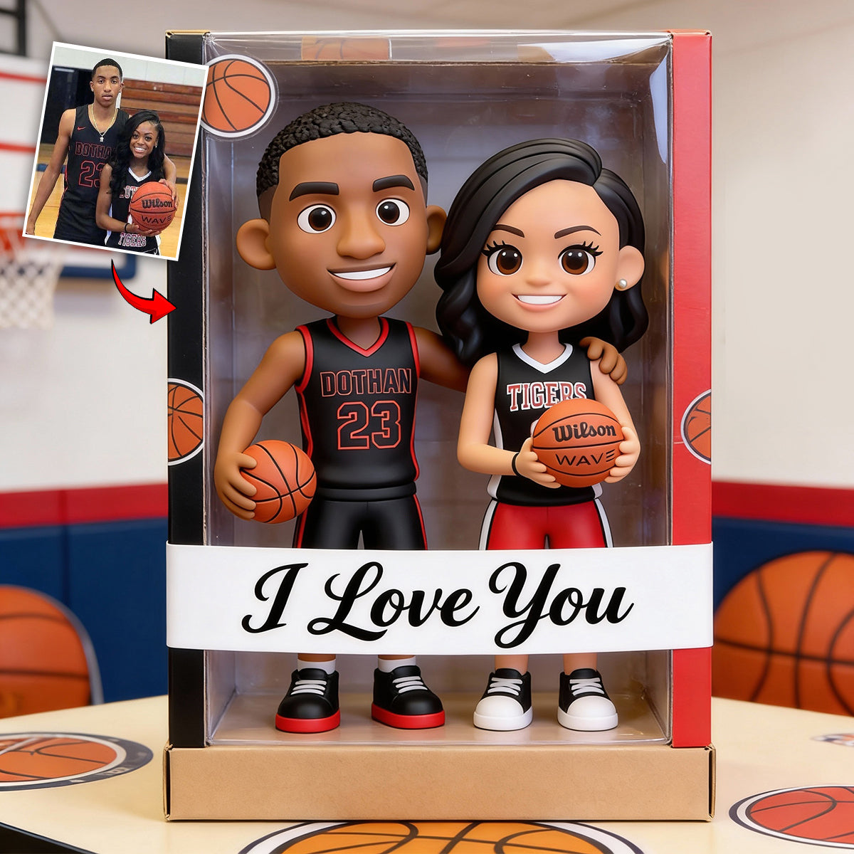 Liebe zum Basketball – Personalisierte Acrylplakette in Basketballform