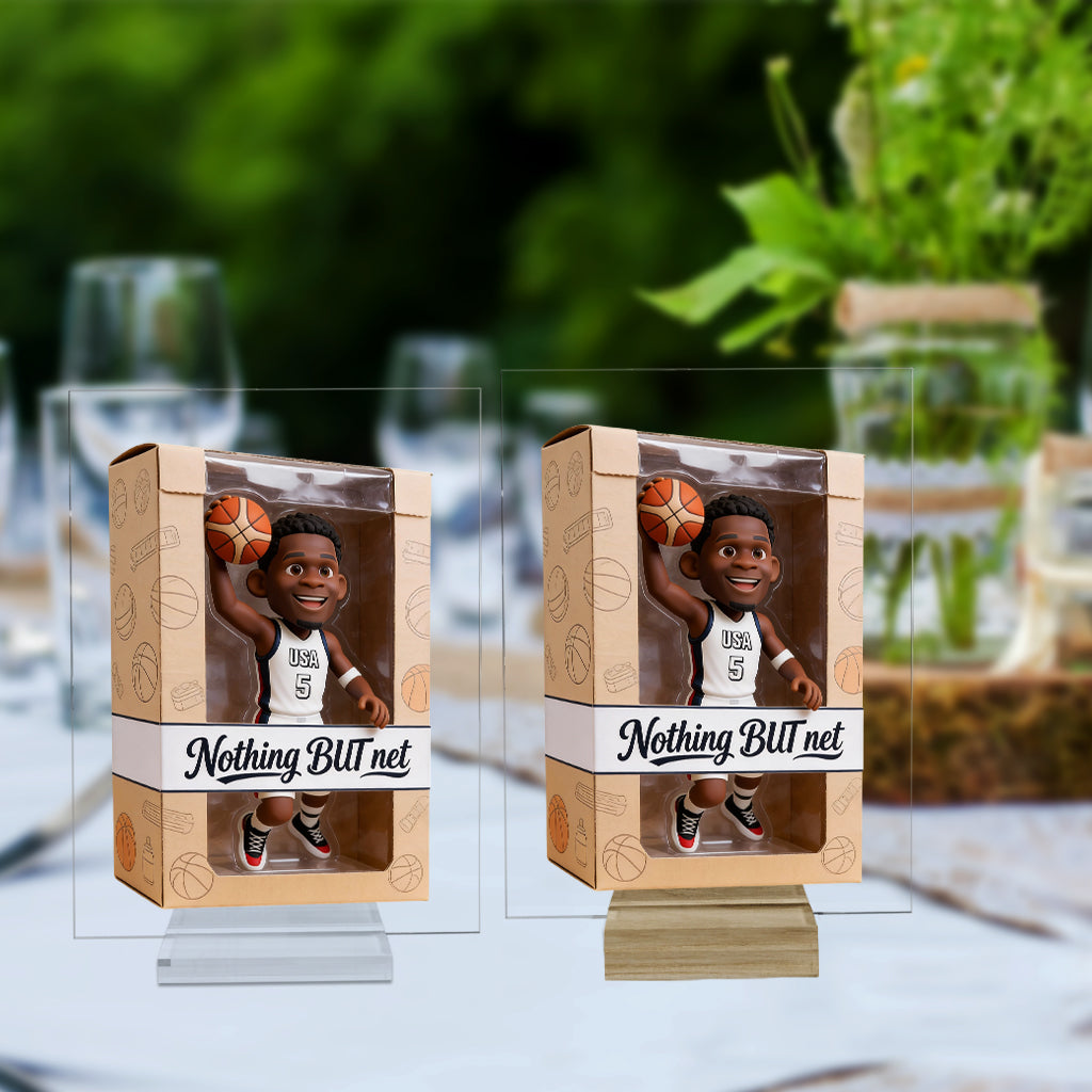 Liebe zum Basketball – Personalisierte Acrylplakette in Basketballform