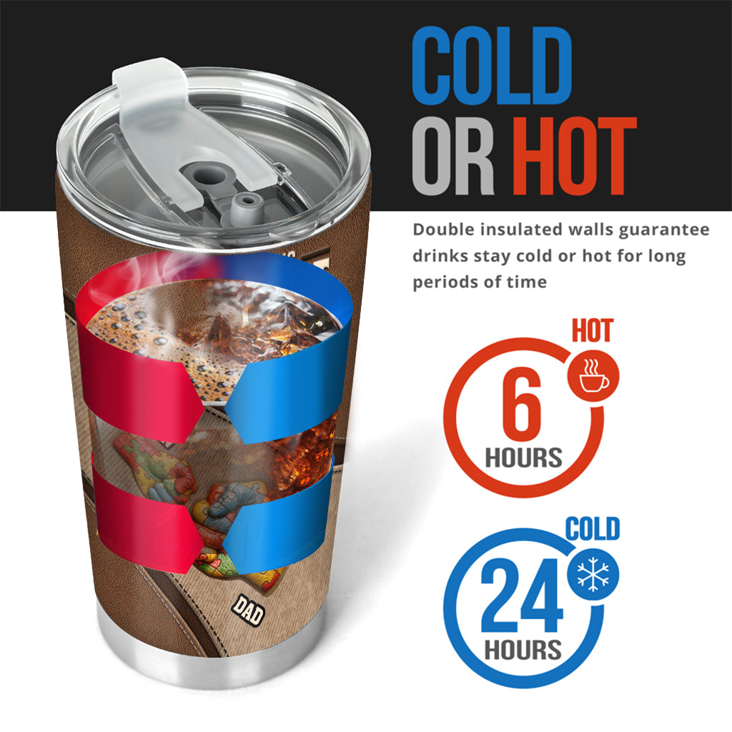 His/ Her Fight Is My Fight - Personalized Autism Awareness Tumbler