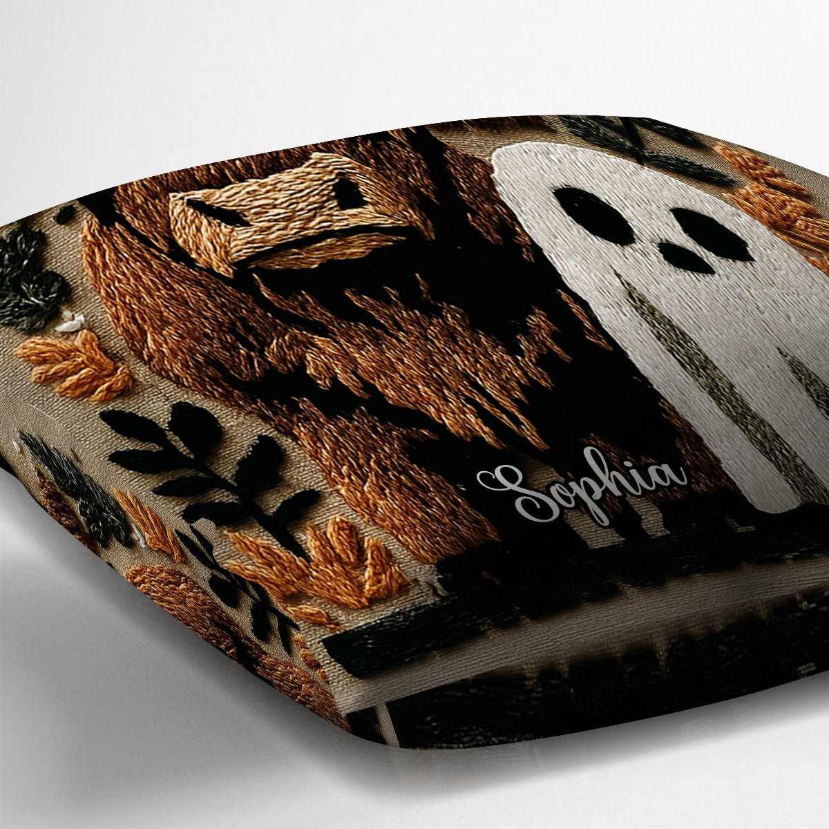 Coussin décoratif personnalisé « Vache des Highlands fantôme »