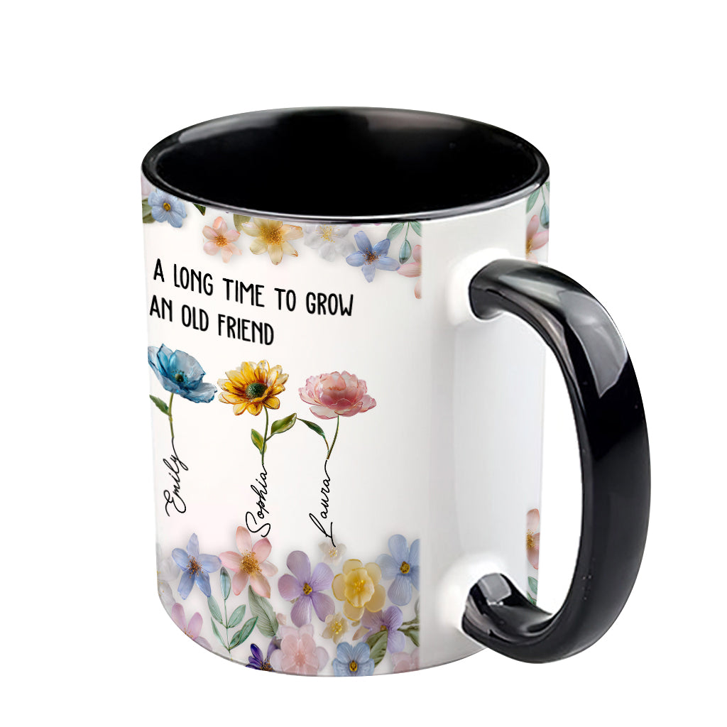 It's Take A Long Time To Grow An Old Friend - Personalized Bestie Accent Mug