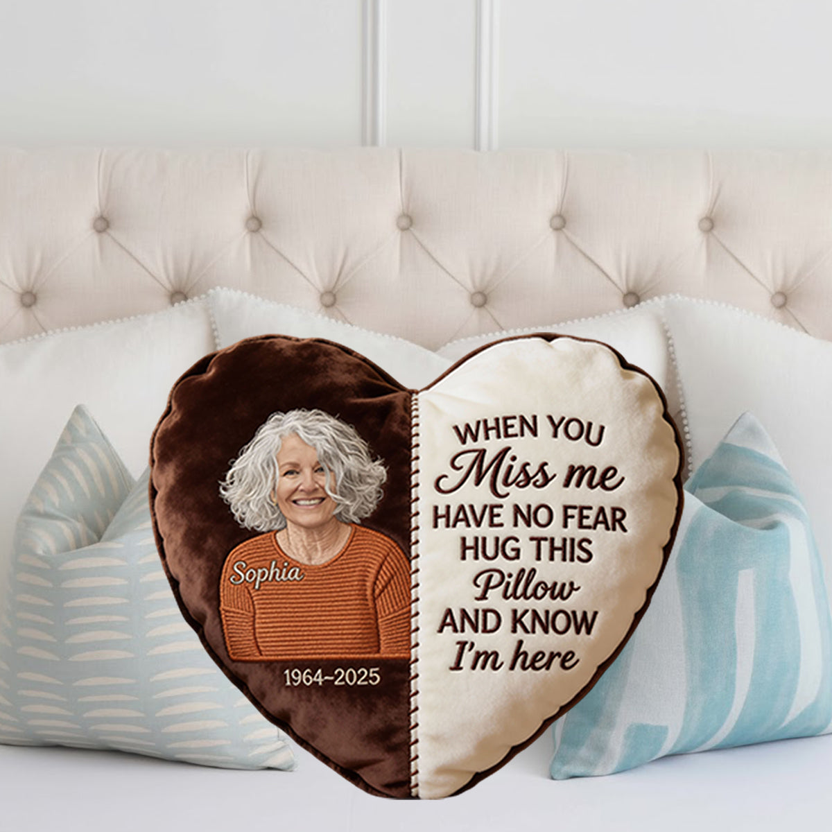 In Loving Memory - Personalized Memorial Faux Fur Shaped Pillow
