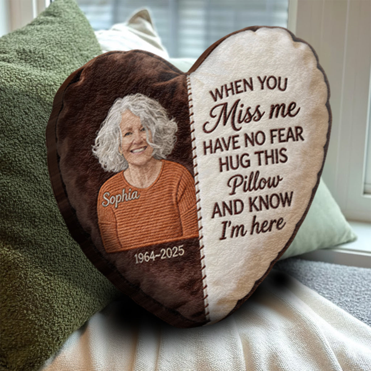 In Loving Memory - Personalized Memorial Faux Fur Shaped Pillow