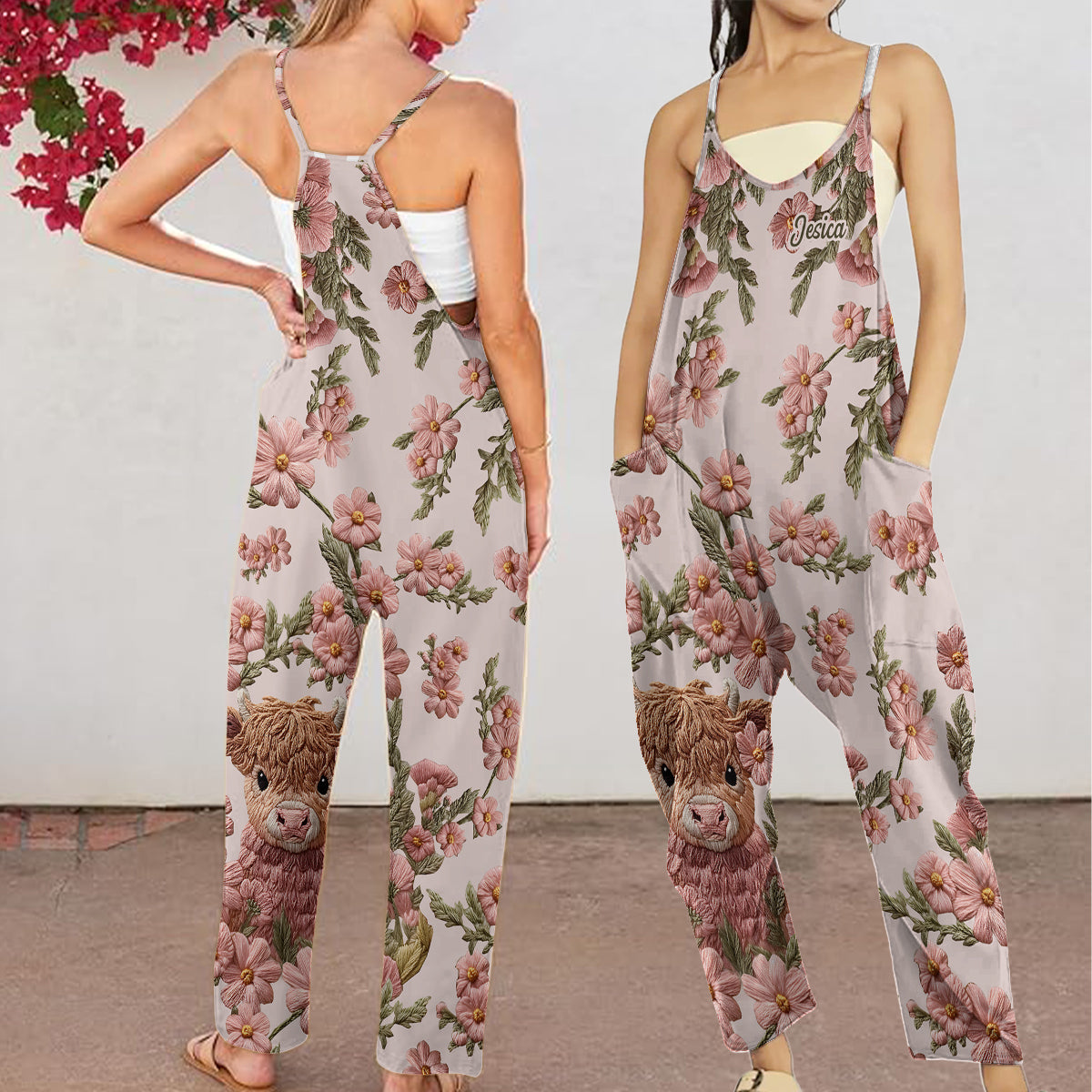 Niedlicher Hochlandrind-Overall – Personalisierter Hochlandrind-Overall in lockerer Passform