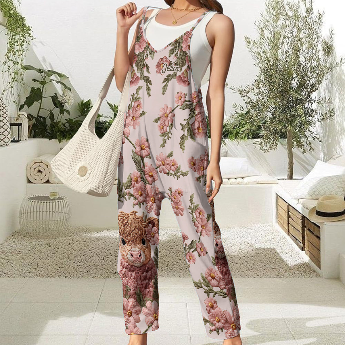 Niedlicher Hochlandrind-Overall – Personalisierter Hochlandrind-Overall in lockerer Passform