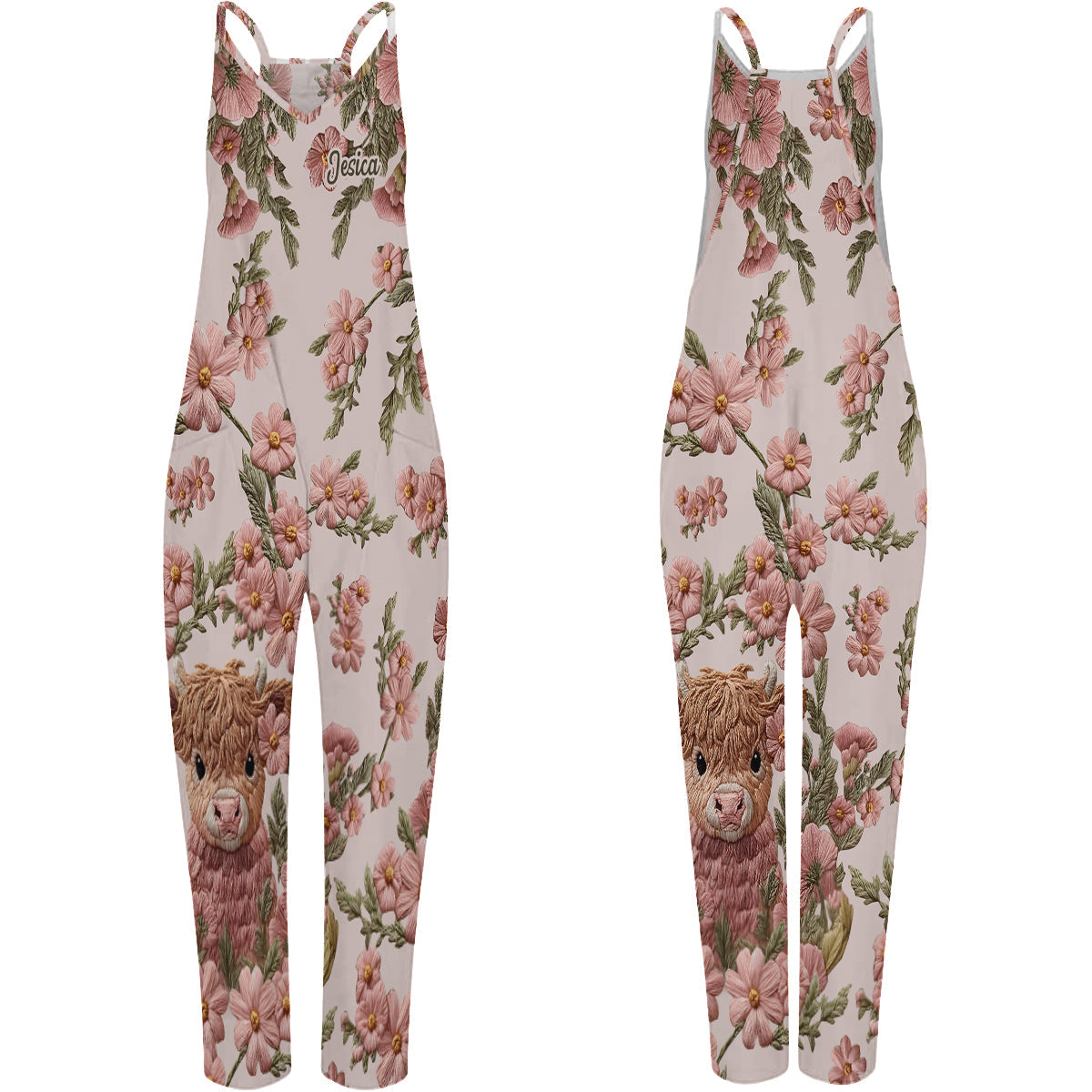Niedlicher Hochlandrind-Overall – Personalisierter Hochlandrind-Overall in lockerer Passform