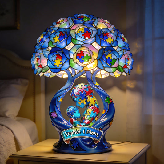 Starke Mama – Das beste Geschenk für Mütter: Personalisierte LED-Nachtleuchte aus Acryl zur Sensibilisierung für Autismus