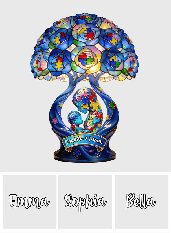 Veilleuse LED acrylique personnalisée « Maman Forte » : le cadeau idéal pour maman ! Sensibilisation à l’autisme.