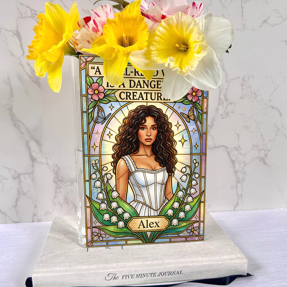 A Well-Read Woman Is A Dangerous Creature - Personalized Book Book Vase