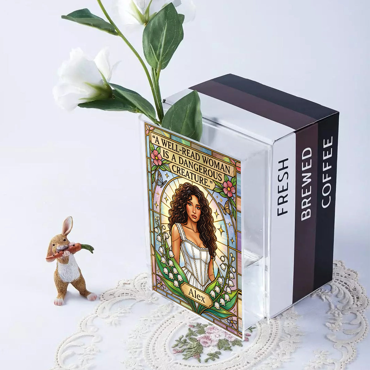 A Well-Read Woman Is A Dangerous Creature - Personalized Book Book Vase