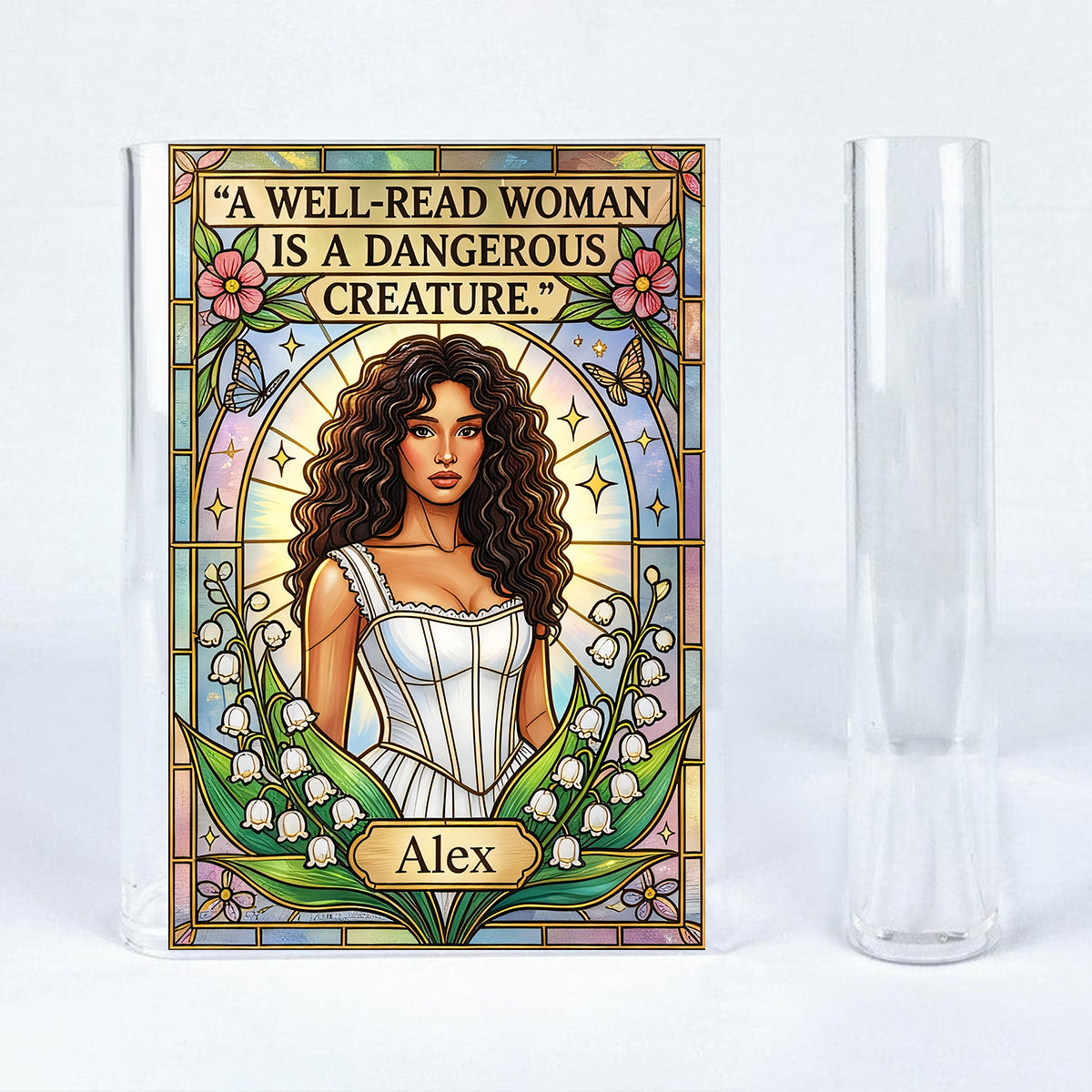 A Well-Read Woman Is A Dangerous Creature - Personalized Book Book Vase