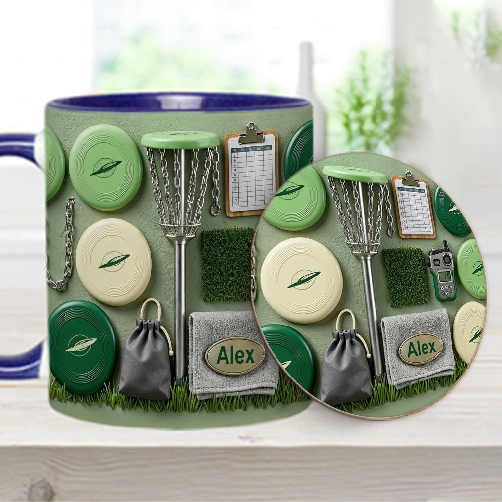Love Disc Golf - Personalized Disc Golf Accent Mug & Coaster