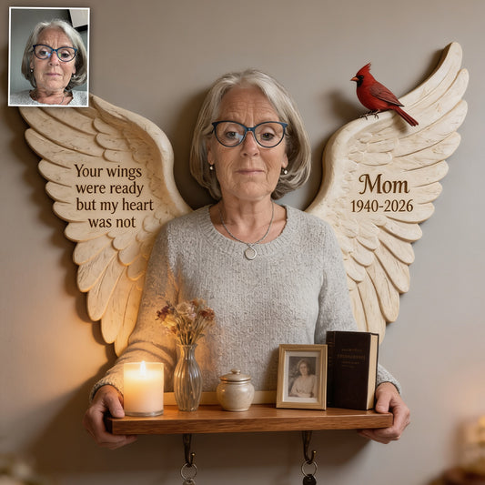 Vos ailes étaient prêtes - Étagère flottante en bois commémorative personnalisée
