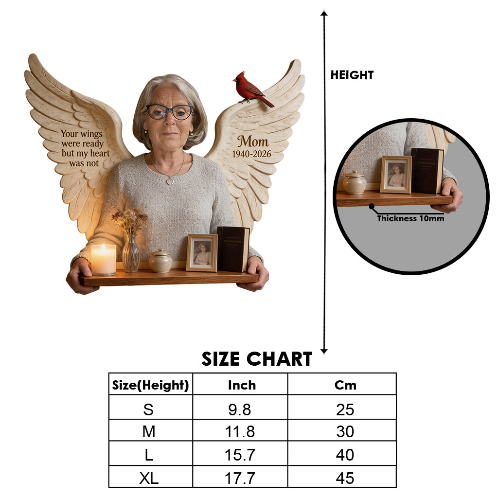 Ihre Flügel waren bereit - Personalisierte Gedenk-Holzschweberegal