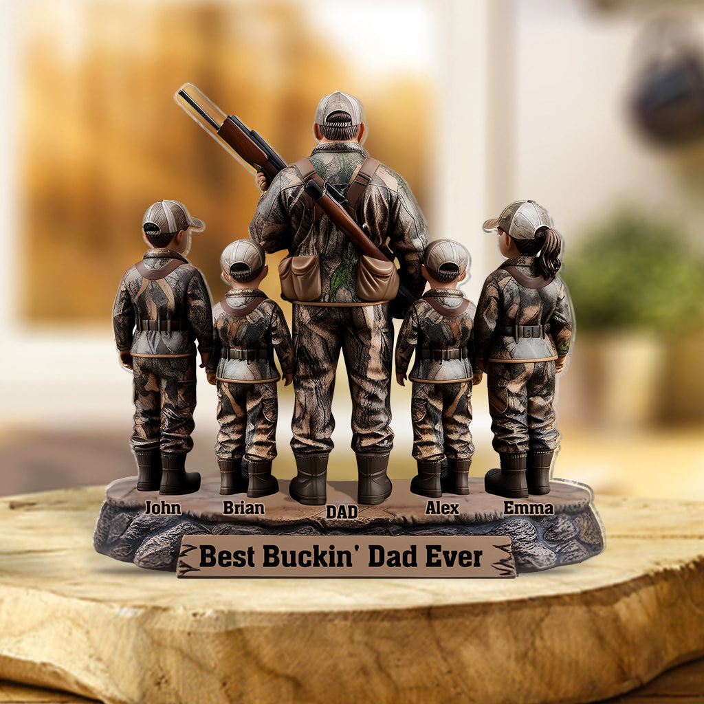 Best Bucking Dad Ever - Personalized Hunting Custom Shaped Acrylic Plaque
